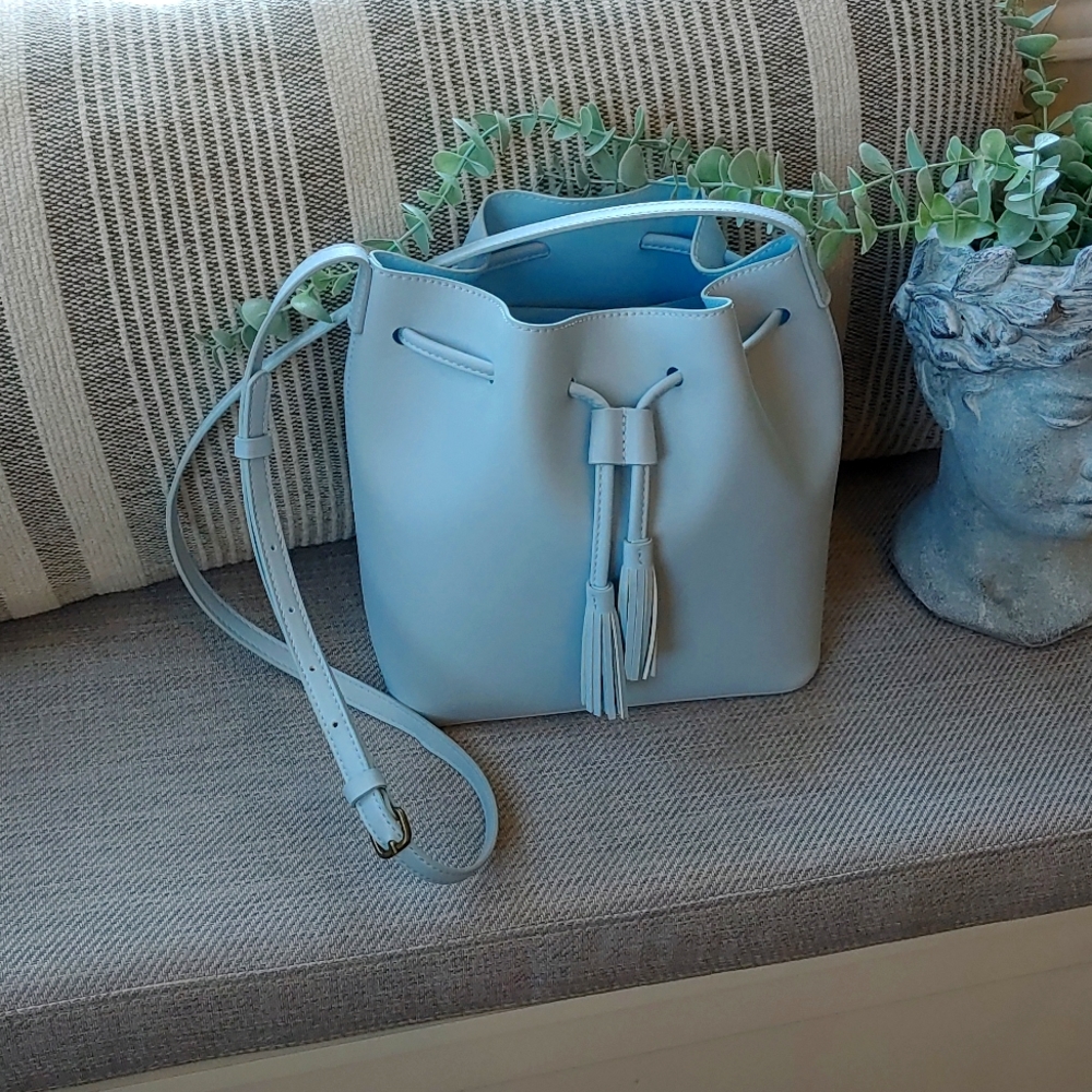 EUC J. Crew Bucket Bag in Pale Blue